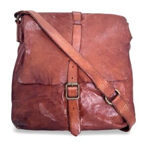Campomaggi Italian Leather Messenger Crossbody Bag Distressed Made in Italy